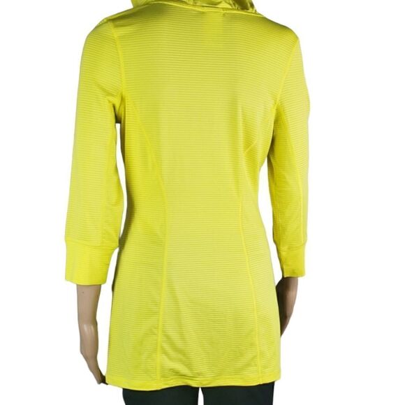 The North Face Yellow & Gray Pinstriped 3/4 Sleeve Hoodie T-Shirt - Picture 3 of 7